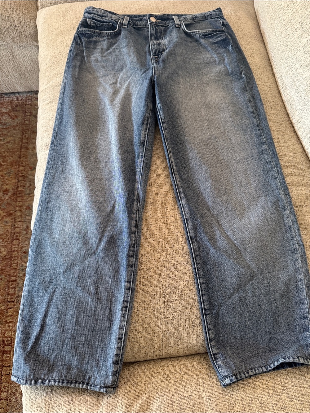 L'AGENCE Women’s Relaxed Straight Jeans in Blue Denim